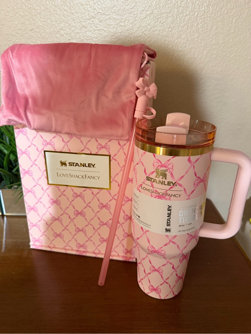 LoveShackFancy Pink Insulated Tumbler - 40 oz